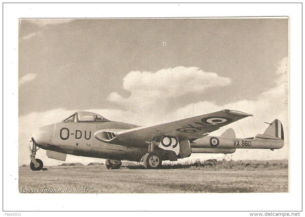 Carte Photo  Avion  VAMPIRE Chasseur Intercepteur - 1946-....: Era Moderna