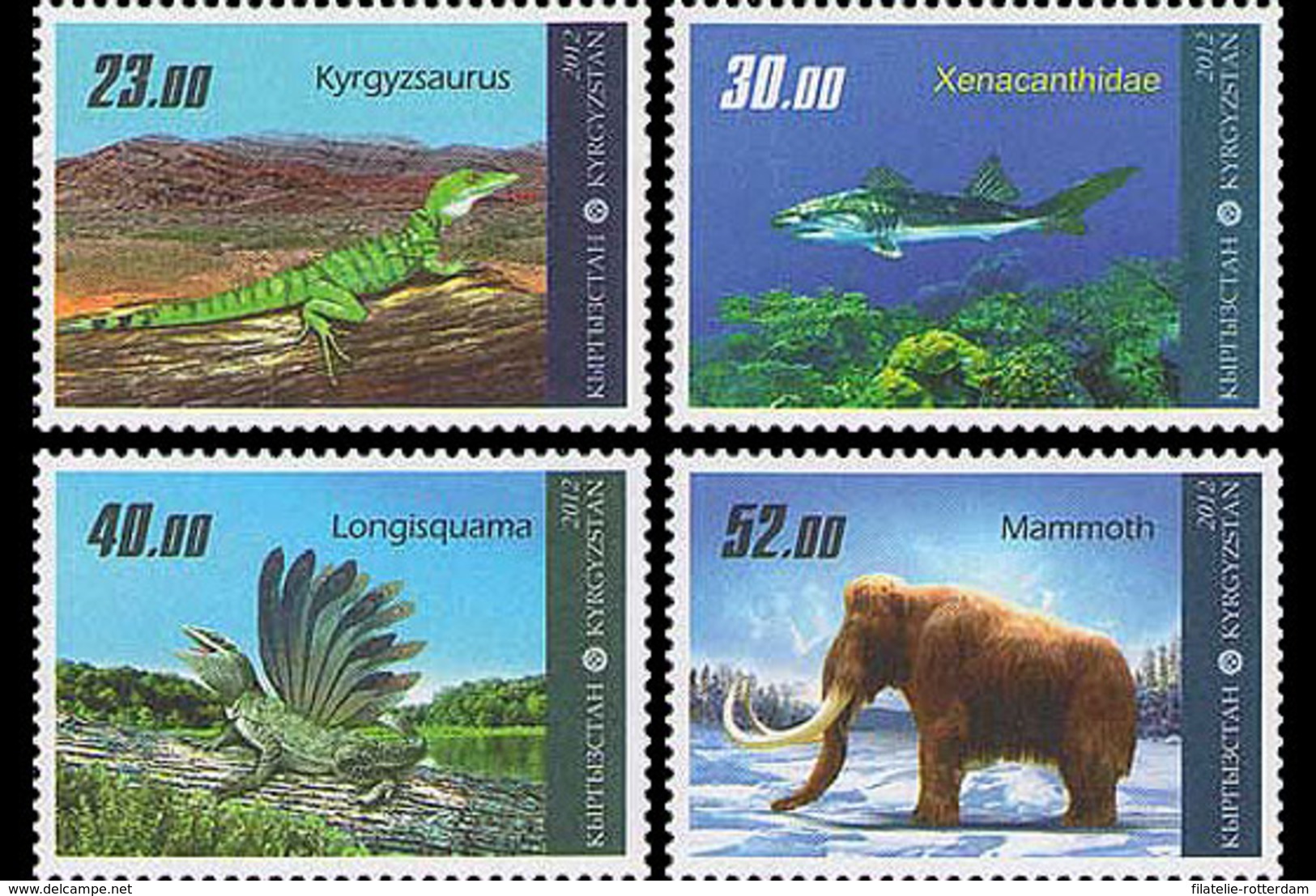Kirgizië / Kyrgyzistan - Postfris / MNH - Complete Serie Prehistorische Fauna 2012 - Kirgizië