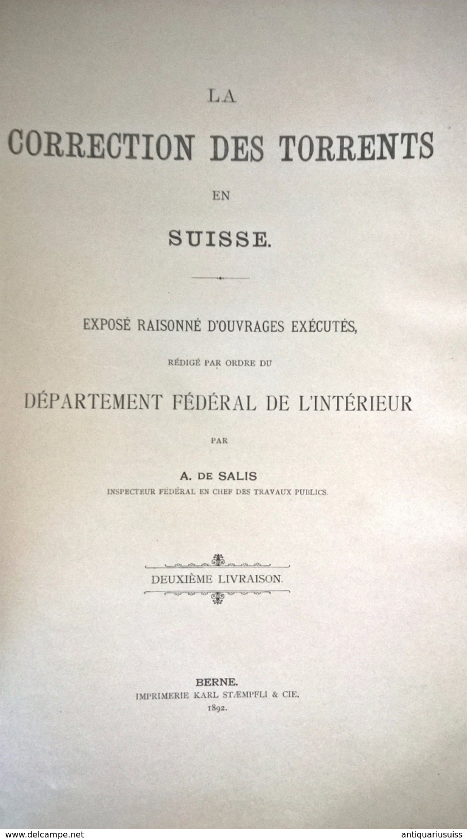 LA CORRECTIONS DES TORRENTS EN SUISSE - 1892 - Bricolage / Technique