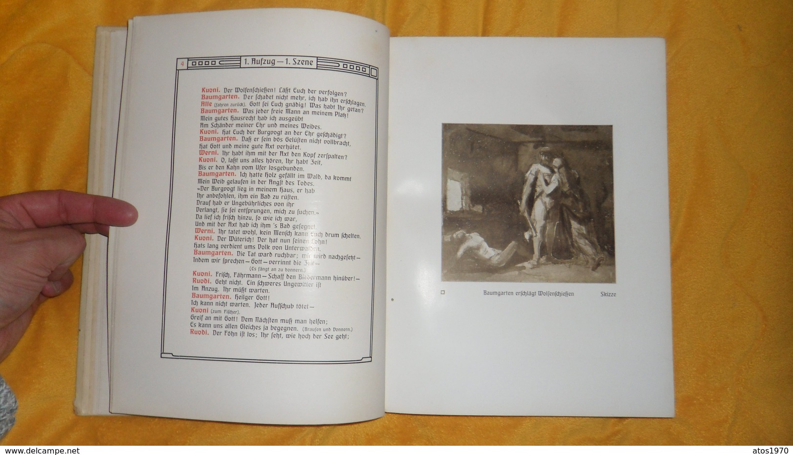 JOLIE LIVRE WILHELM TELL SCHAUFPIEL IN 5 AUFZUGEN VON FRIEDRICH SCHILLER. / BIELEFELD LEIPZIG BERLIN 1905. BELLES ILLUST - Livres Anciens