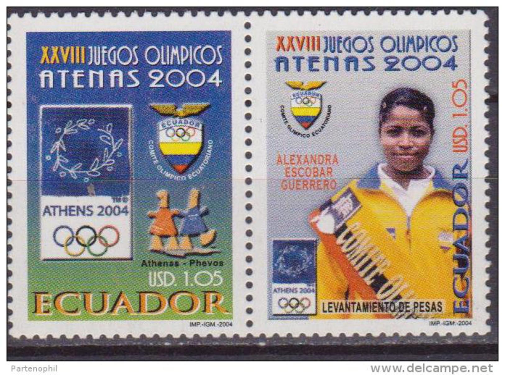 Ecuador 2004 OLIMPIC GAME ATENE  MNH 2 V. - Sommer 2004: Athen