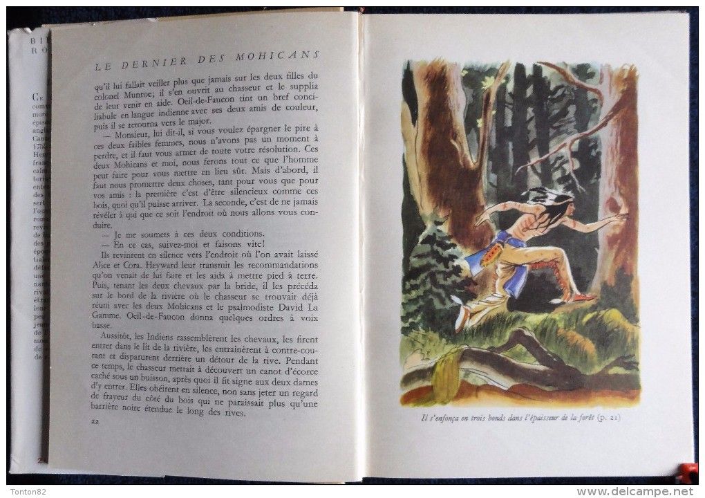 Fenimore Cooper - Le Dernier Des Mohicans  - Bibliothèque Rouge Et Or Souveraine - ( 1954 ) . - Bibliotheque Rouge Et Or