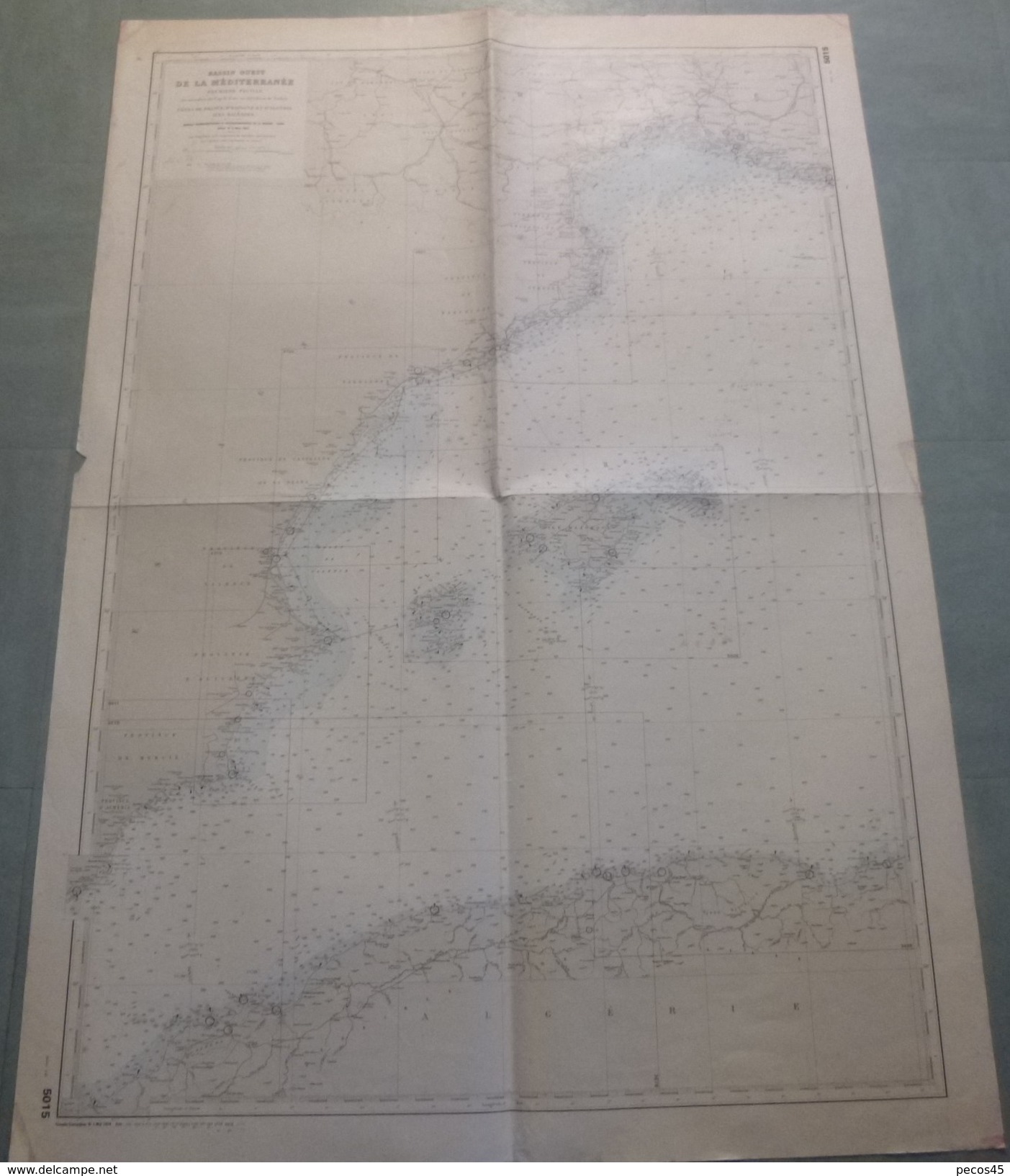 Carte Marine : MEDITERRANEE OUEST - Feuille N° 1 (Espagne / Baléares / Algérie...). 1964 - Nautical Charts