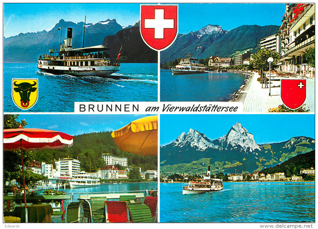 Brunnen, SZ Schwyz, Switzerland Postcard Posted 2001 Stamp - Sonstige & Ohne Zuordnung