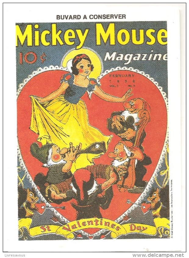 Buvard Mickey Mouse Magazine Saint Valentines Day Walt Dysney Productions - Cine & Teatro