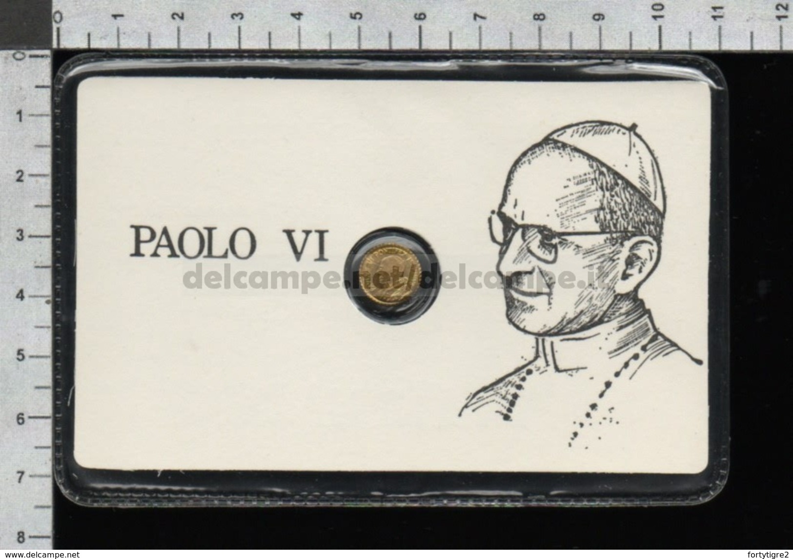 EP2785 MEDAGLIA PAPA PAOLO VI GIOVANNI BATTISTA MONTINI In Oro 8 Carati Santino Holy Card - Religione & Esoterismo