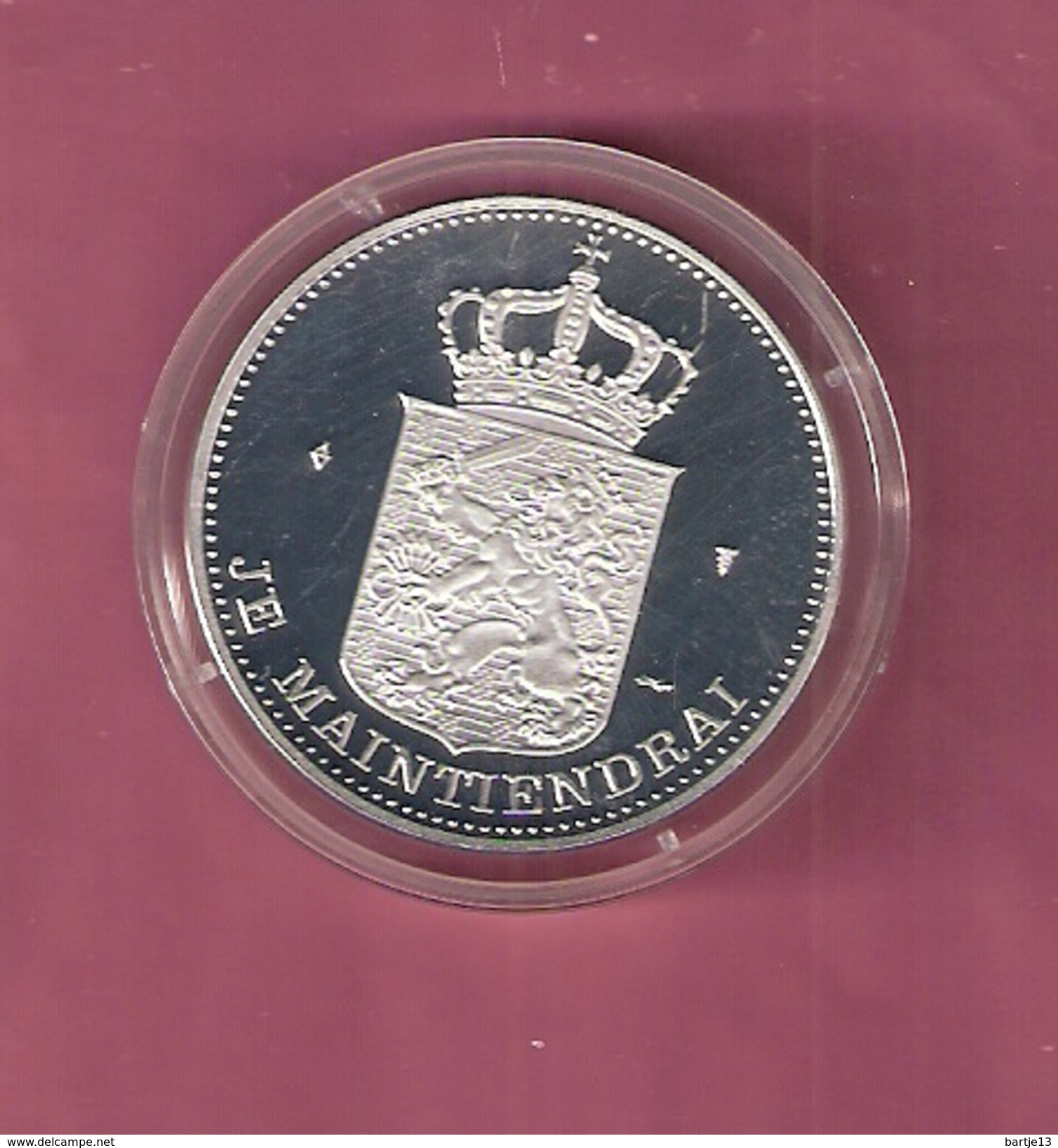 NEDERLAND PENNING SILVER PROOF KONINGIN WILHELMINA 25,25 GR. - Monarchia/ Nobiltà