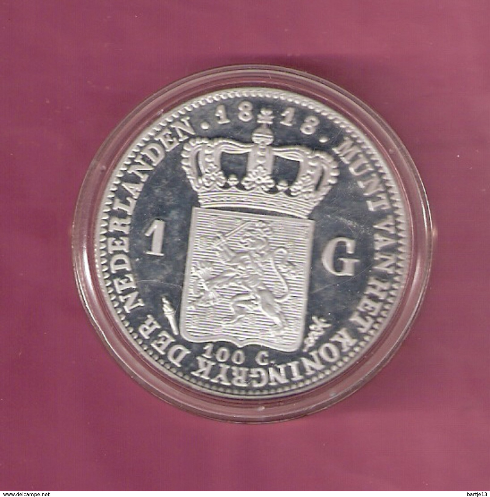 NEDERLAND PENNING MEDAL 3 GULDEN 1823B SILVER 32.50 GRAM - Royal/Of Nobility