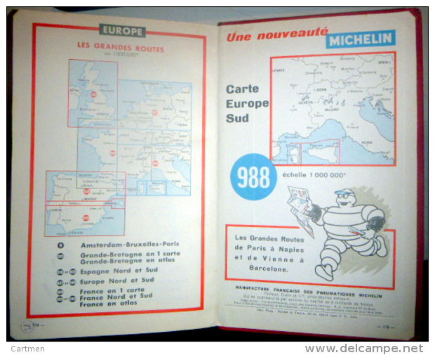 GUIDE MICHELIN ITALIE DU NORD  1956  GUIDA DEL ITALIA 1956 TRES BON ETAT GASTRONOMIE TOURISME VOYAGE