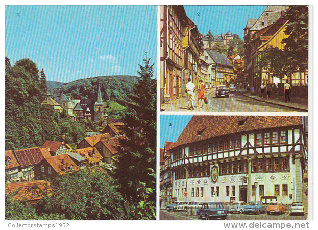 51885- STOLBERG- PANORAMA, STREET VIEW, TOWN HALL, CAR - Stolberg (Harz)