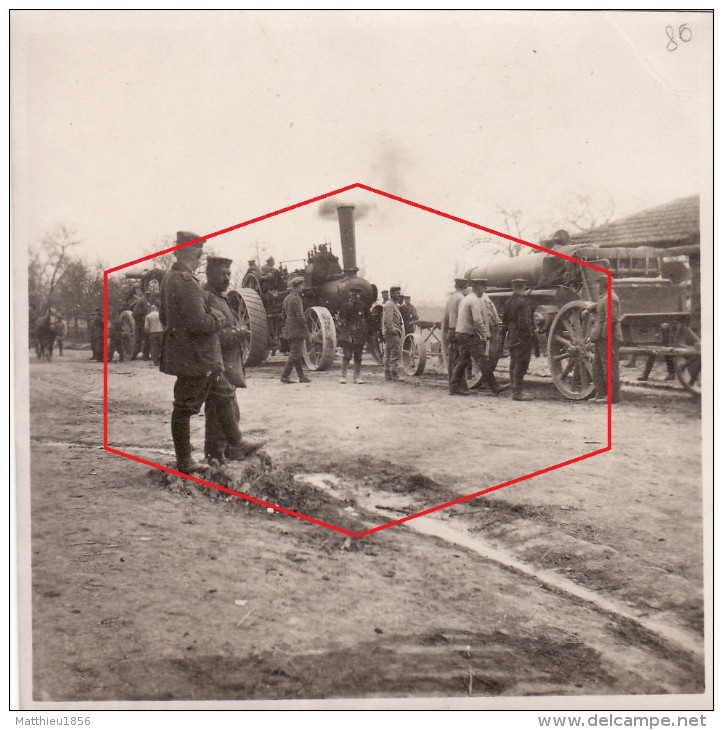 Photo 14-18 HEUDICOURT-SOUS-LES-COTES (près Vigneulles) - Tracteur à Vapeur, Locomobile, Canon De 210 (A157, Ww1) - Autres & Non Classés