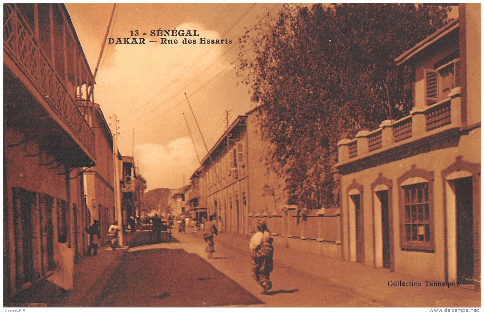 06402 "SENEGAL -  RUE DES ESSARTS " ANIMATA. CART. ILL. ORIG. NON SPED. - Senegal