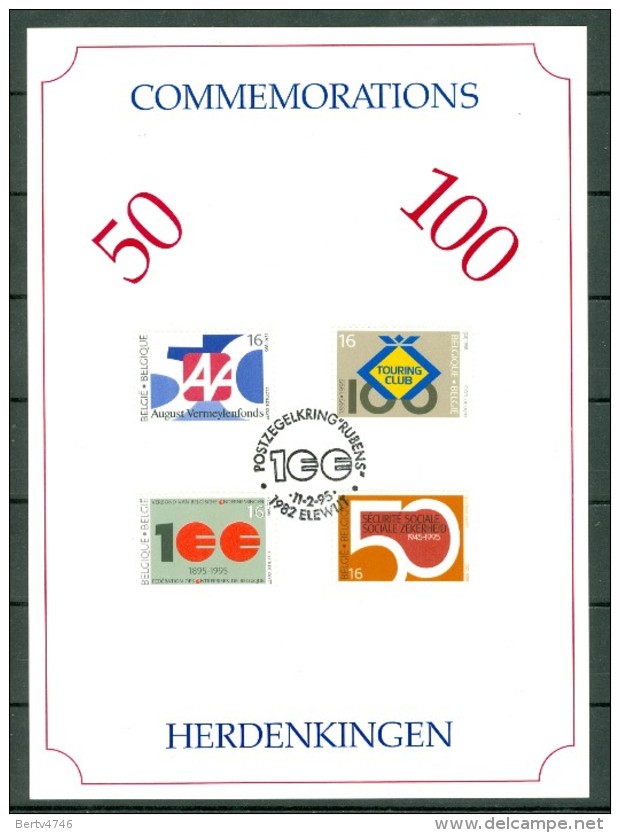 België/Belgique 1995 OBP/COB 2585/88 - Herdenkingen - Commémorations Diverses - 1991-2000