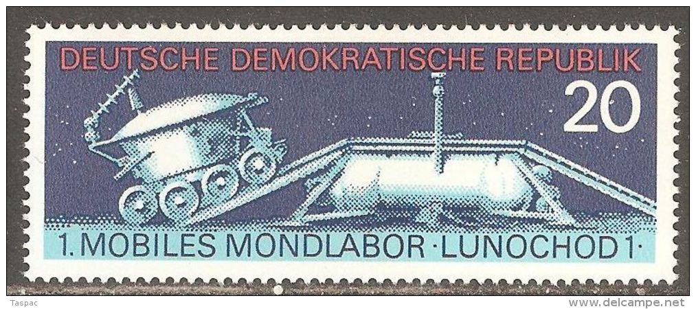 East Germany / DDR 1971 Mi# 1659 ** MNH - Lunokhod 1 On Moon / Space - Europe