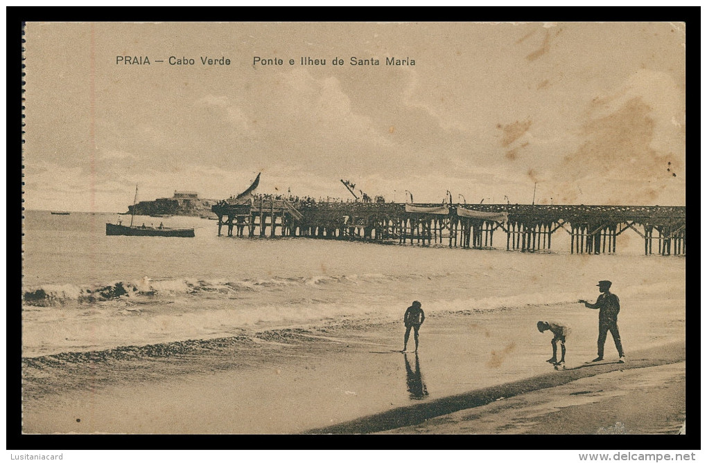 SANTIAGO - PRAIA - Ponte E Ilheu De Santa Maria  ( Ed. Exc. Levy & Irmãos Nº 2)   Carte Postale - Cap Vert