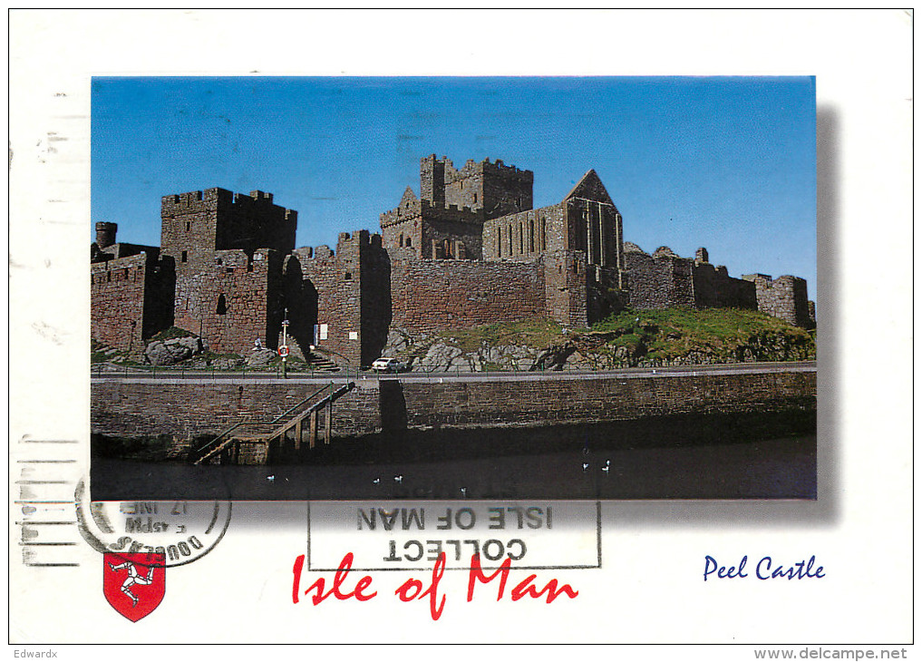 Castle, Peel, Isle Of Man Postcard Posted 2002 Stamp - Ile De Man