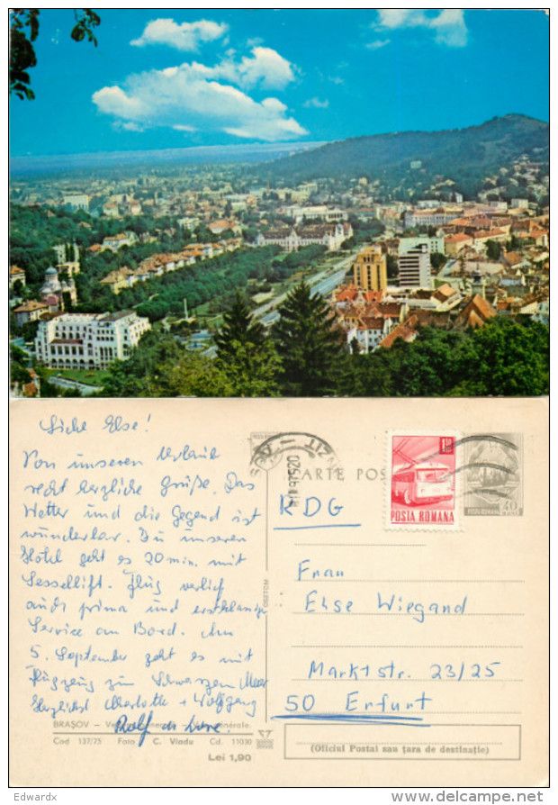 Brasov, Romania Postcard Posted 1975 Stamp - Romania