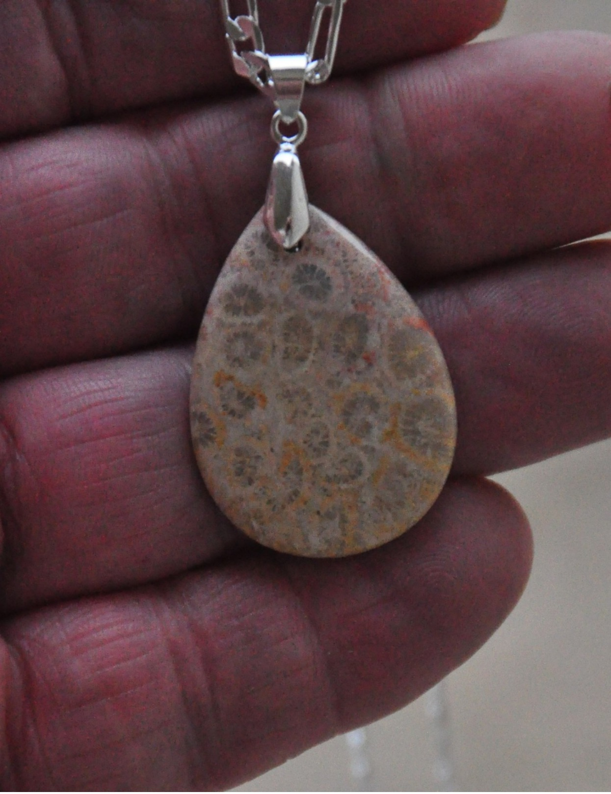 Millions Of Years Old Crinoid Fossil Pendant . No Reserve Auction. - Pendentifs