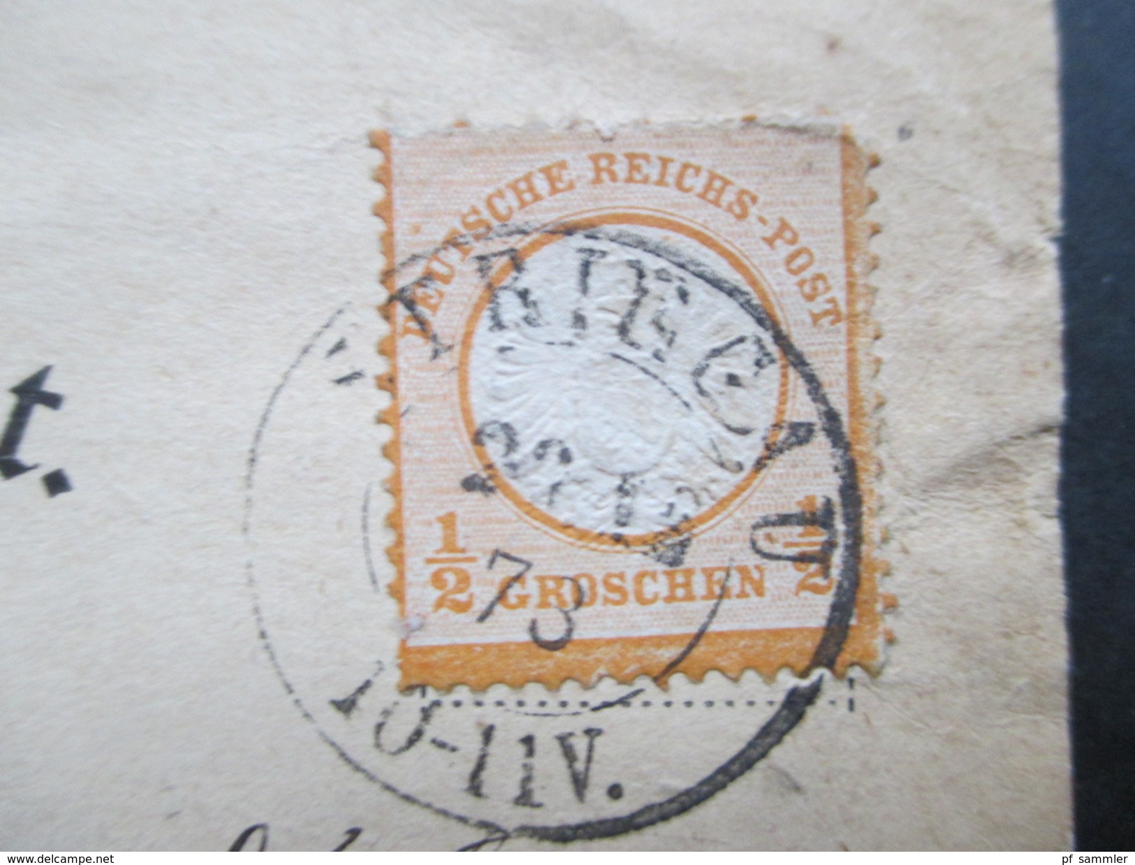 Deutsches Reich Brustschild Nr. 18 EF Norddeutsches Postgebiet. Nachverwendeter AD Stempel K2 Striegau - Lettres & Documents