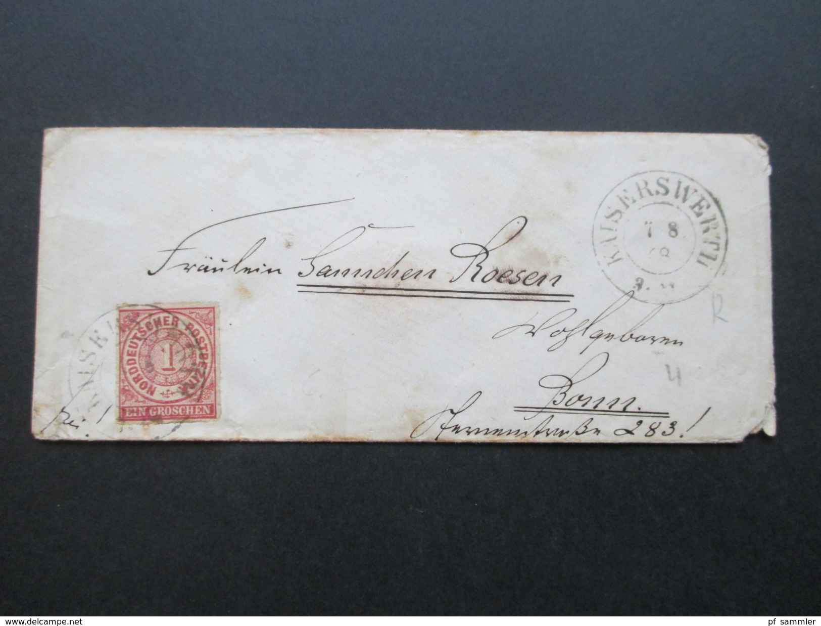 AD NDP 1868 Nr. 4 EF Stempel K2 Kaiserswerth RR! Mit Siegel. Toller Beleg! - Lettres & Documents