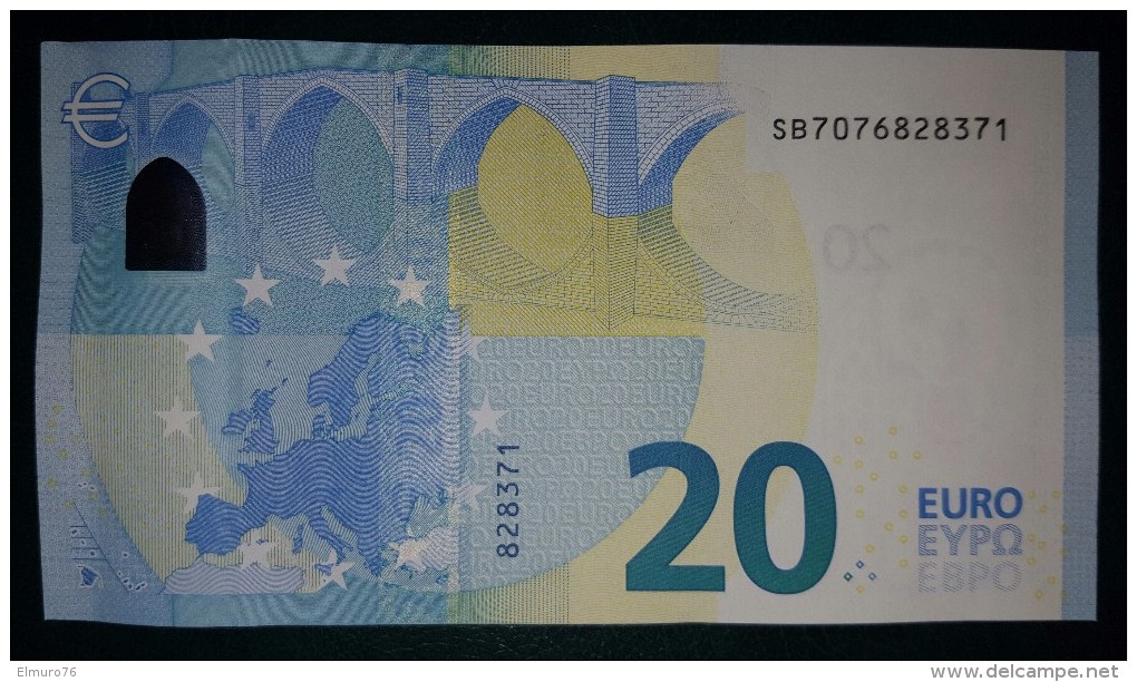 20 EURO S007G5 Draghi Italy Serie SB707 Perfect  UNC - 20 Euro