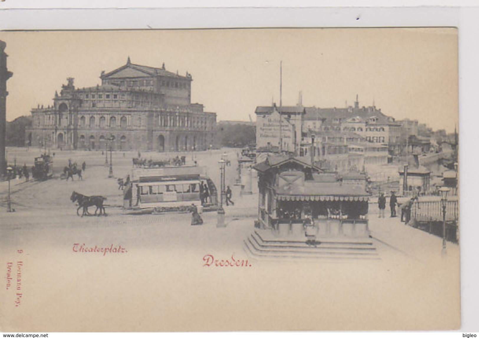 Dresden -Theaterplatz Mit Pferdetram      (PA-4-100713) - Dresden