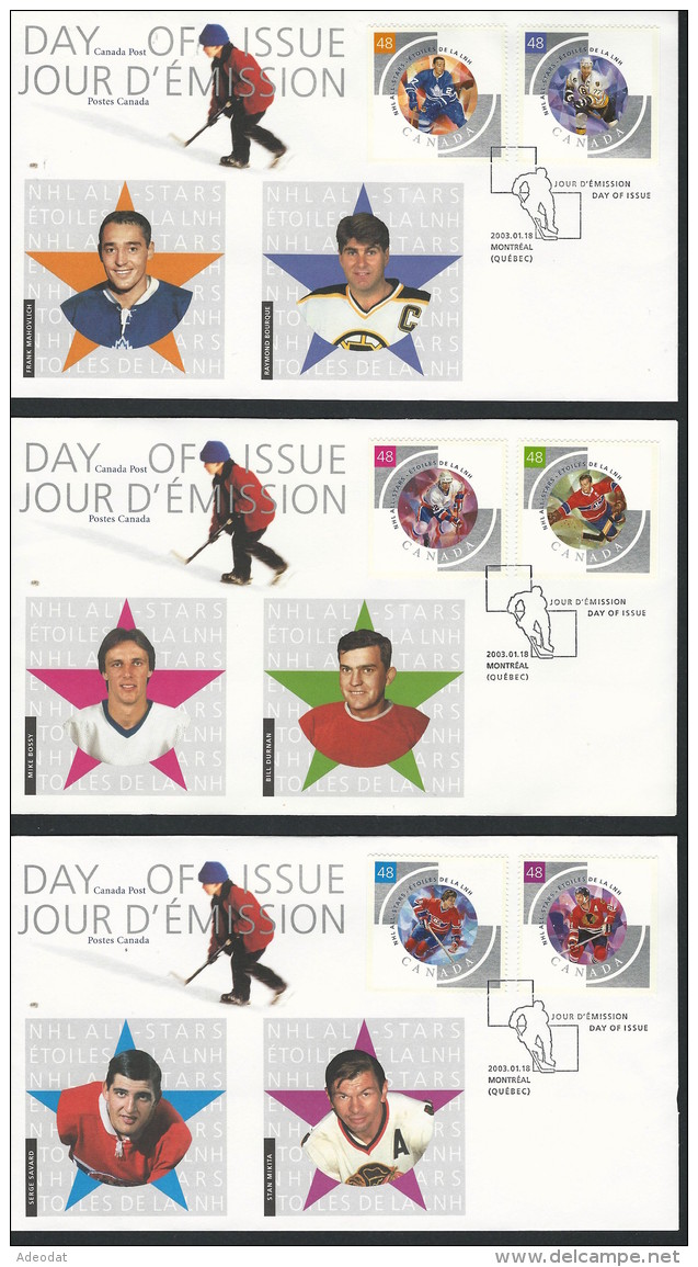 CANADA 2003 3 FIRST DAY COVERS COMBINATION SCOTT 1971 VALUE US $8.85 - 2001-2010