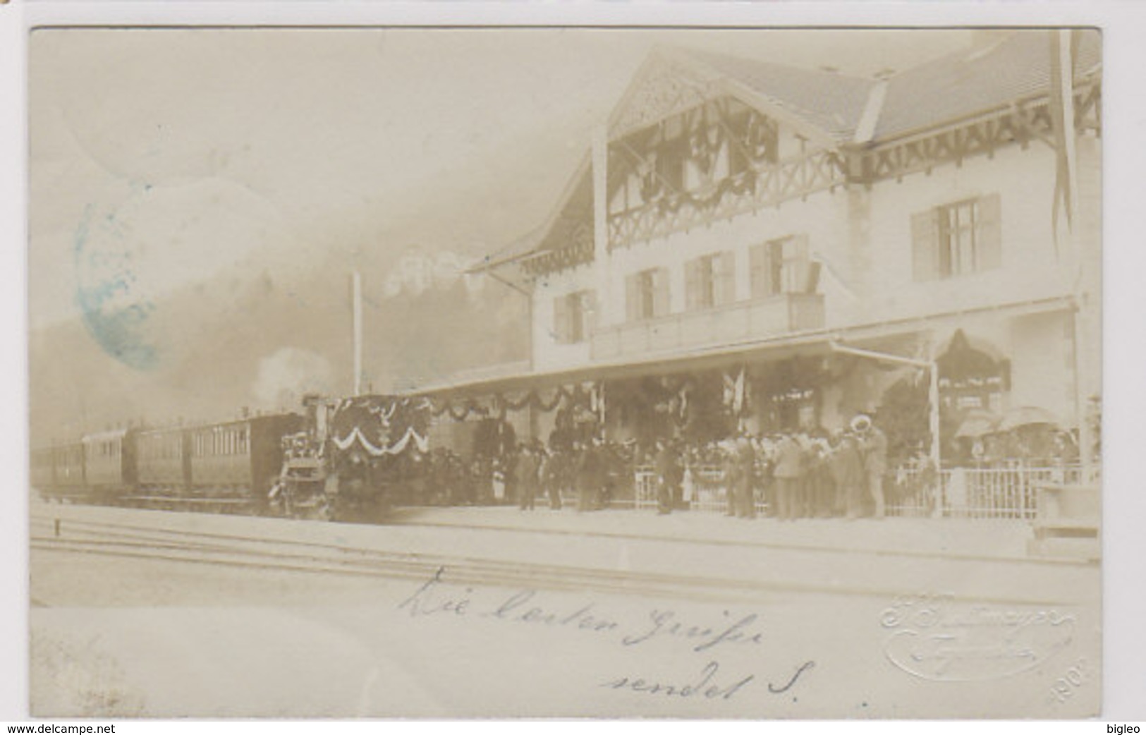 Dampfzug Im Bahnhof Tegernsee - Photokarte - 1902      (PA-4-100713) - Tegernsee