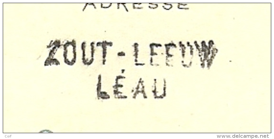 137 Op Kaart Stempel ANVERS, Met Als Aankomst Noodstempel ZOUT-LEEUW / LEAU - Fortune Cancels (1919)