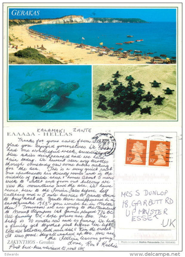 Gerakas, Zakynthos, Greece Postcard Posted 1999 Stamp - Grecia