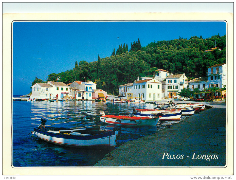 Longos, Paxos, Greece Postcard Posted 1995 Stamp - Greece