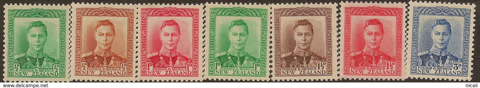 NZ 1939 1/2d To 3d KGVI SG 603/9 HM #WQ162 - Neufs