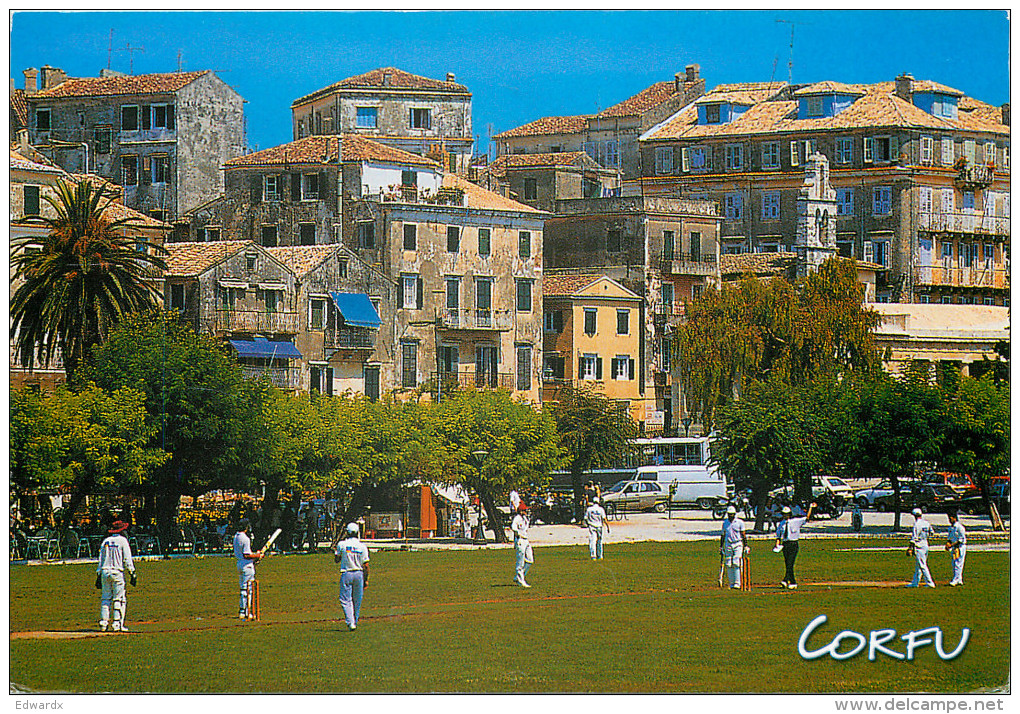 Cricket Match, Corfu, Greece Postcard Posted 2010 Stamp - Griekenland