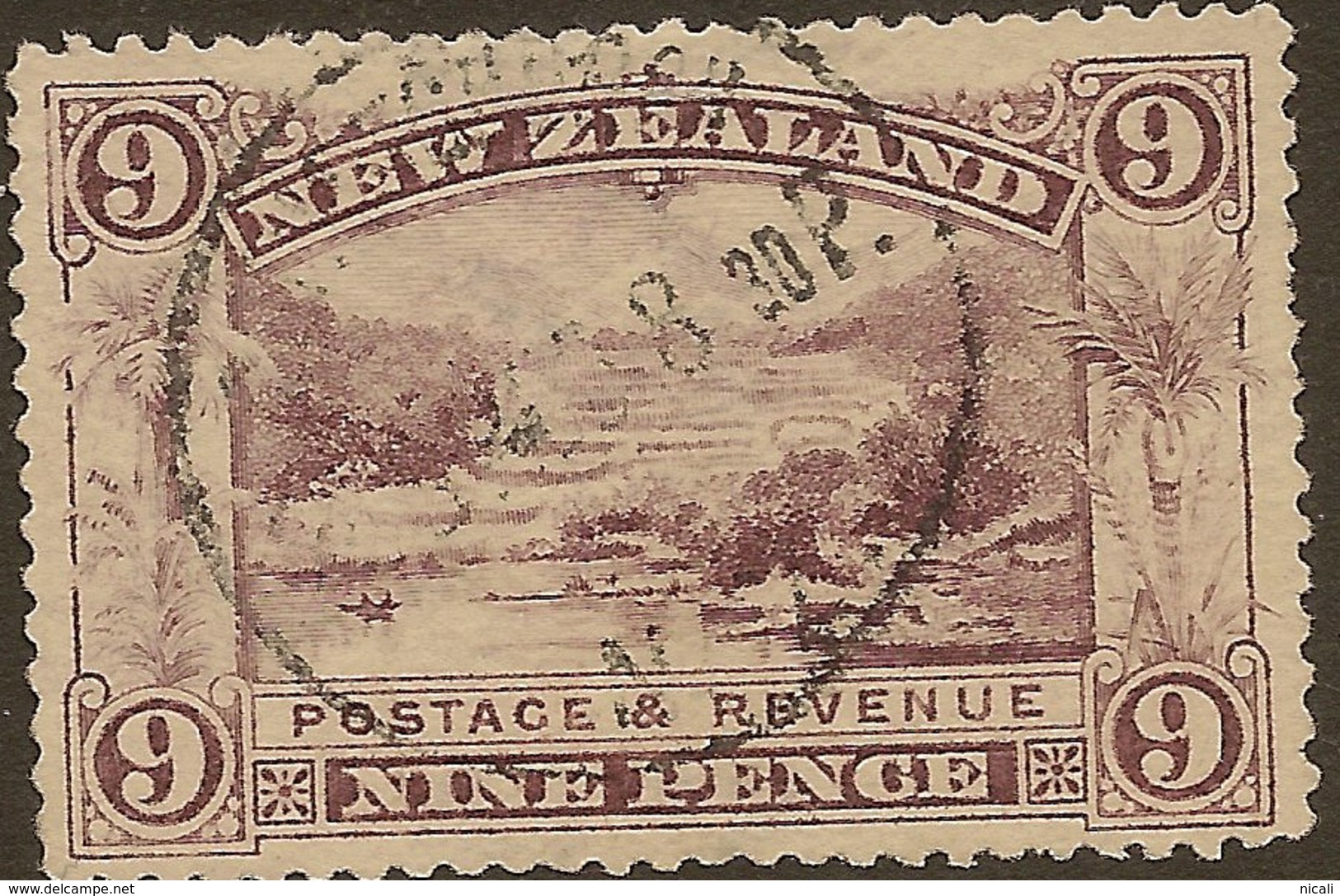 NZ 1898 9d Pink Terraces P14 SG 326 U #WQ355 - Used Stamps