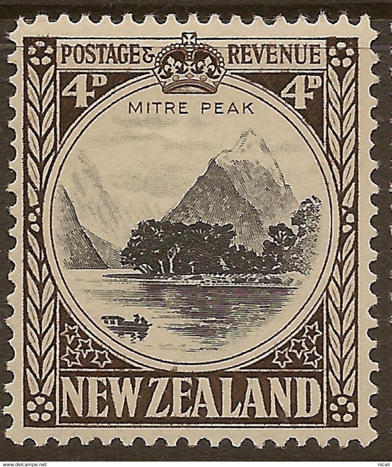 NZ 1935 4d Mitre Peak SG 562 HM #WQ246 - Ungebraucht