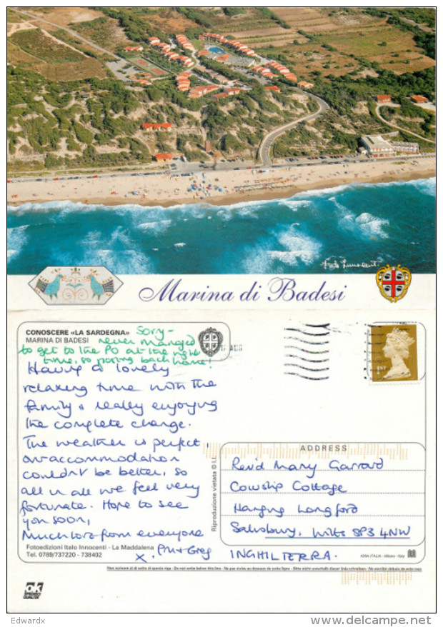 Marina Di Badesi,  Sardegna, OT Olbia-Tempio, Italy Postcard Posted 2010 Stamp - Olbia