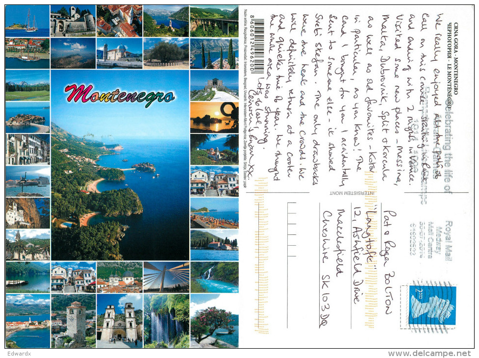 Multiview, Montenegro  Postcard Posted 2014 Stamp - Montenegro