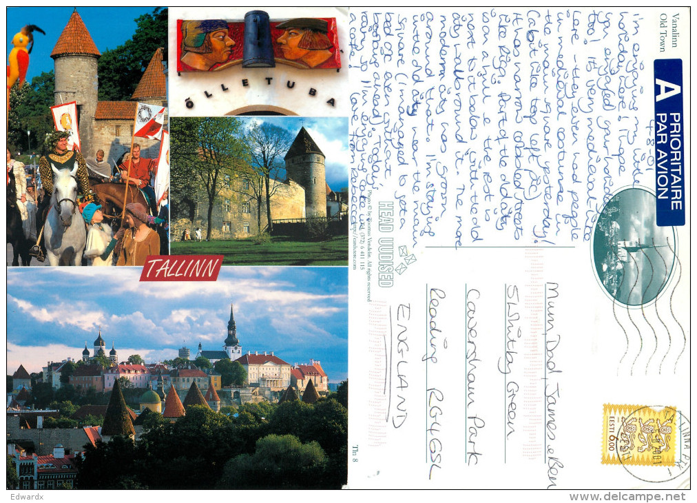 Tallinn, Estonia Postcard Posted 2001 Stamp - Estonie