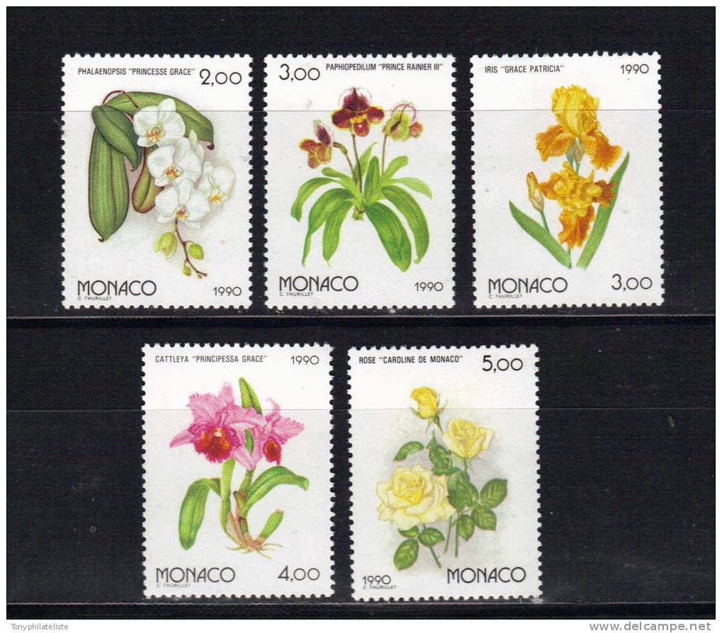 Monaco Timbres De 1989  Neufs** N°1710  Au N°1714  Fleurs - Unused Stamps