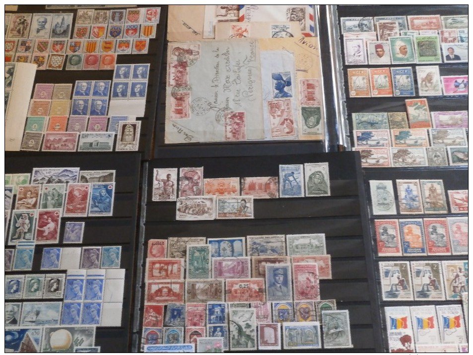 EX-COLONIES FRANÇAISES, PAYS D’AFRIQUE, Un Peu De France : TIMBRES Et LETTRES - Collections (with Albums)