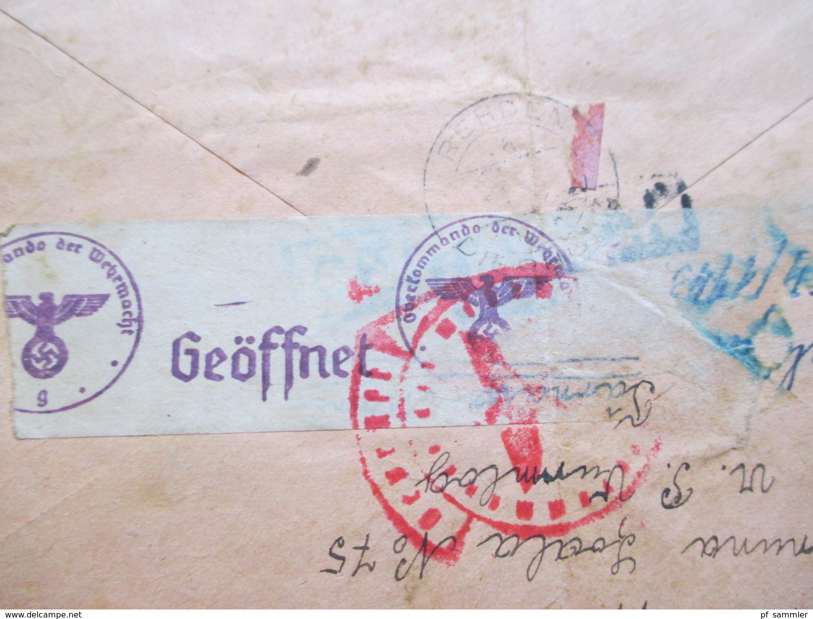 Rumänien / Deutsches Reich 1943 R-Brief AG Autorizata No 61. Zensur der Wehrmacht. Viele Zensurstempel!!Geöffnet!
