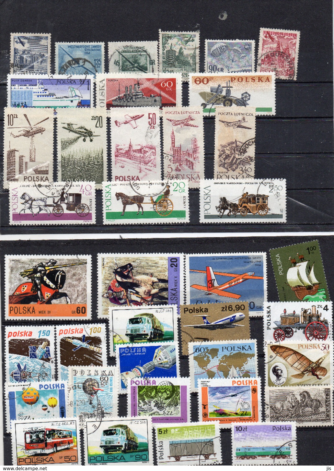 POLOGNE prés de 600 timbres différents oblitérés