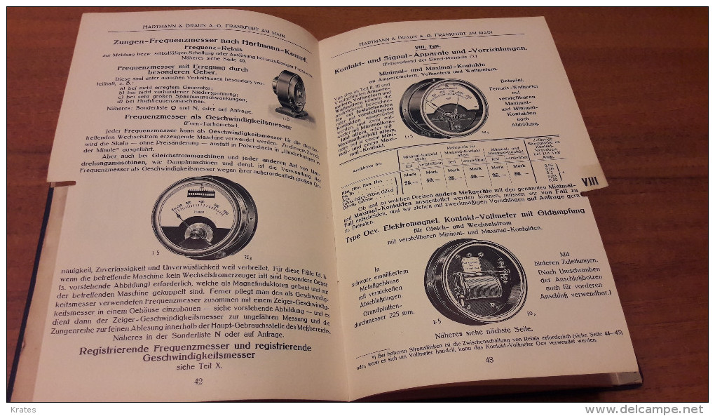 Old Book - Hartmann & Braun A, Frankfurt A. Main, Elektrische Schalttafel-Messinstrumente - Catalogues