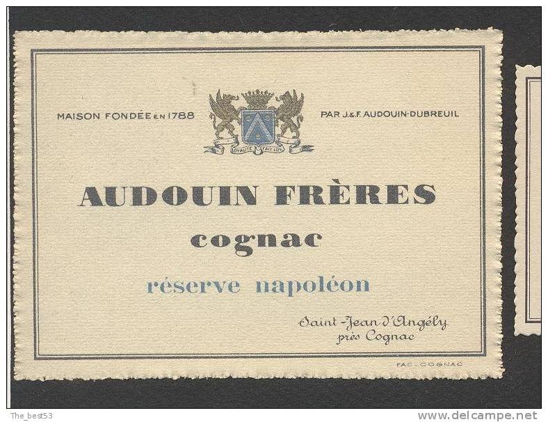 Etiquette De Cognac Réserve Napoléon   -  Audouin Fres  à Saint Jean D´Angély - Altri & Non Classificati