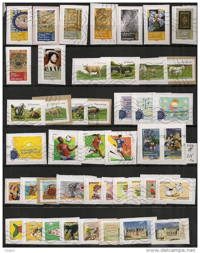 COLLECTION 62 TIMBRES DIFFERENTS Pour LETTRE VERTE. 2 SCANS. - Collections