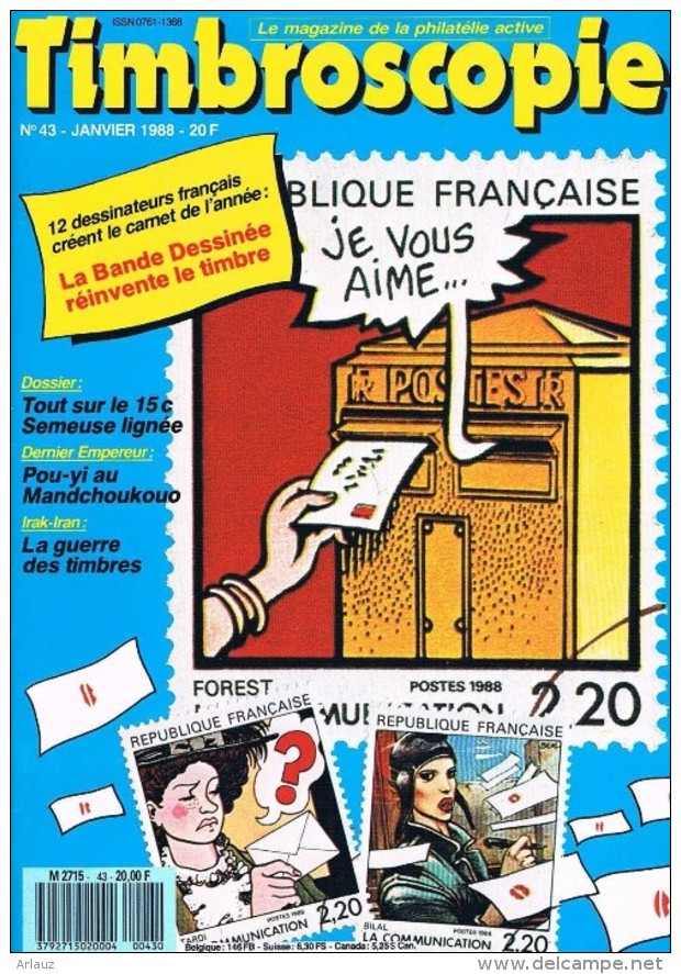 Timbroscopie Numéro 43 – 01/1988. Le Magazine De La Philatélie Active. - Français (àpd. 1941)