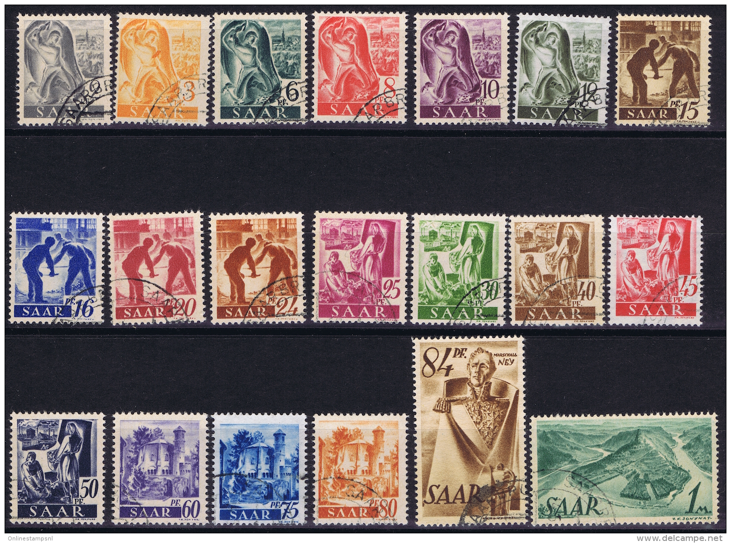 Saar: 1947  Mi 206 - 225 Used /obl. - Used Stamps