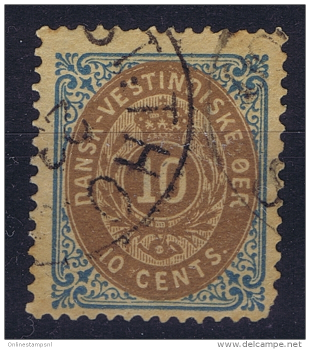 Danish West Indies : 1876 Mi 11 IIa  Used Obl   Kopfstehend WM - Danimarca (Antille)