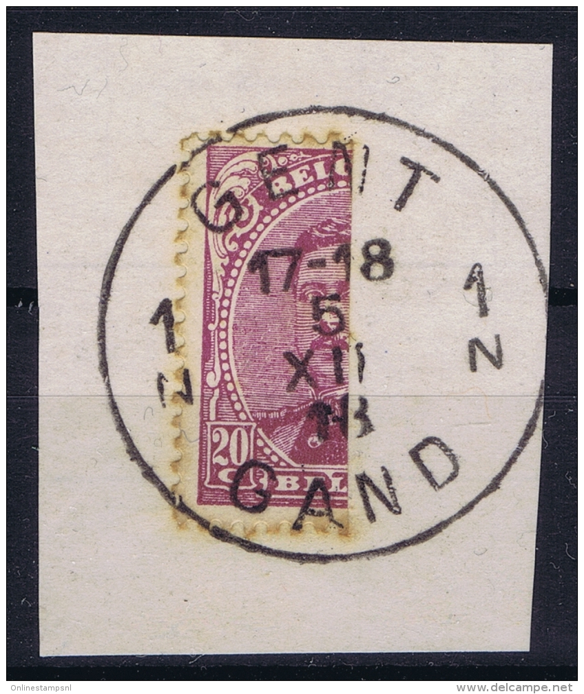 Belgium 1915 OPB Nr 140 Halved And Cancelled In Gent  On Fragment - 1915-1920 Albert I.