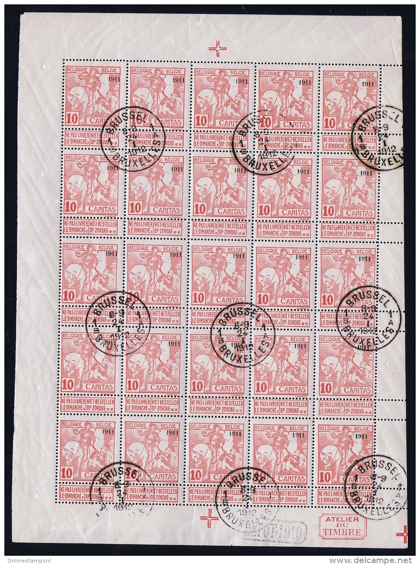 Belgium  OPB Nr F98 / 98 In Complete Sheet Cancelled Obl.  Cat Value &euro; 1150 - Used Stamps